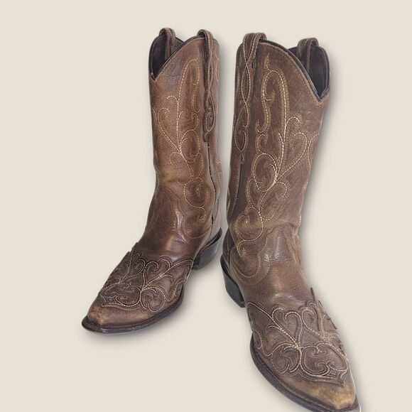 Justin Mens boots Sz 9D Buck Brown Round Toe Western Boots 2253 Comfort Cushion - Picture 12 of 14